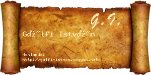 Gálfi István névjegykártya